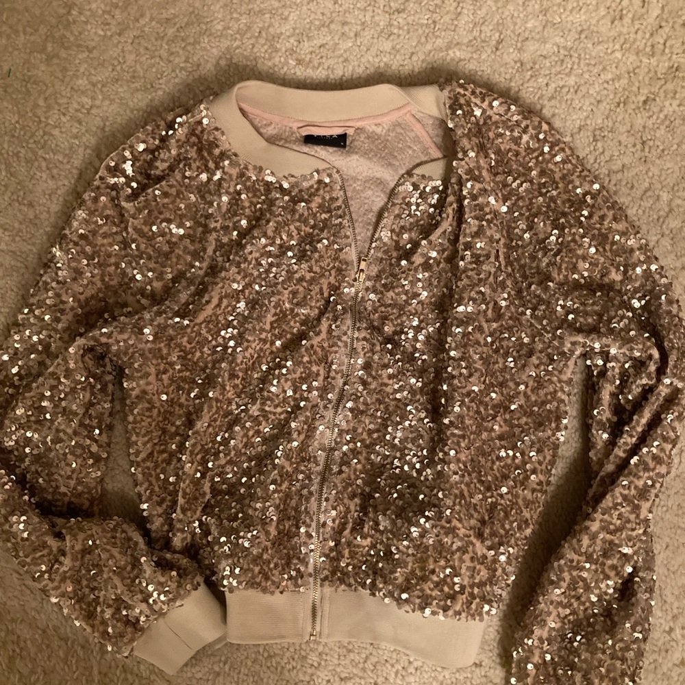 Vila Vinote gold sequin jacket size medium